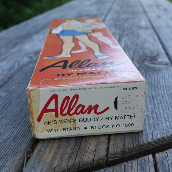 Vintage 1963 Allan HE'S KEN'S BUDDY BY MATTEL Doll with Stand STOCK NO. 1000 - Picture 2 of 16